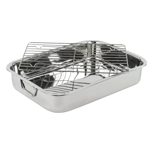 Imperial Home 16" Stainless Steel Heavy Duty Roasting Pan with Rack